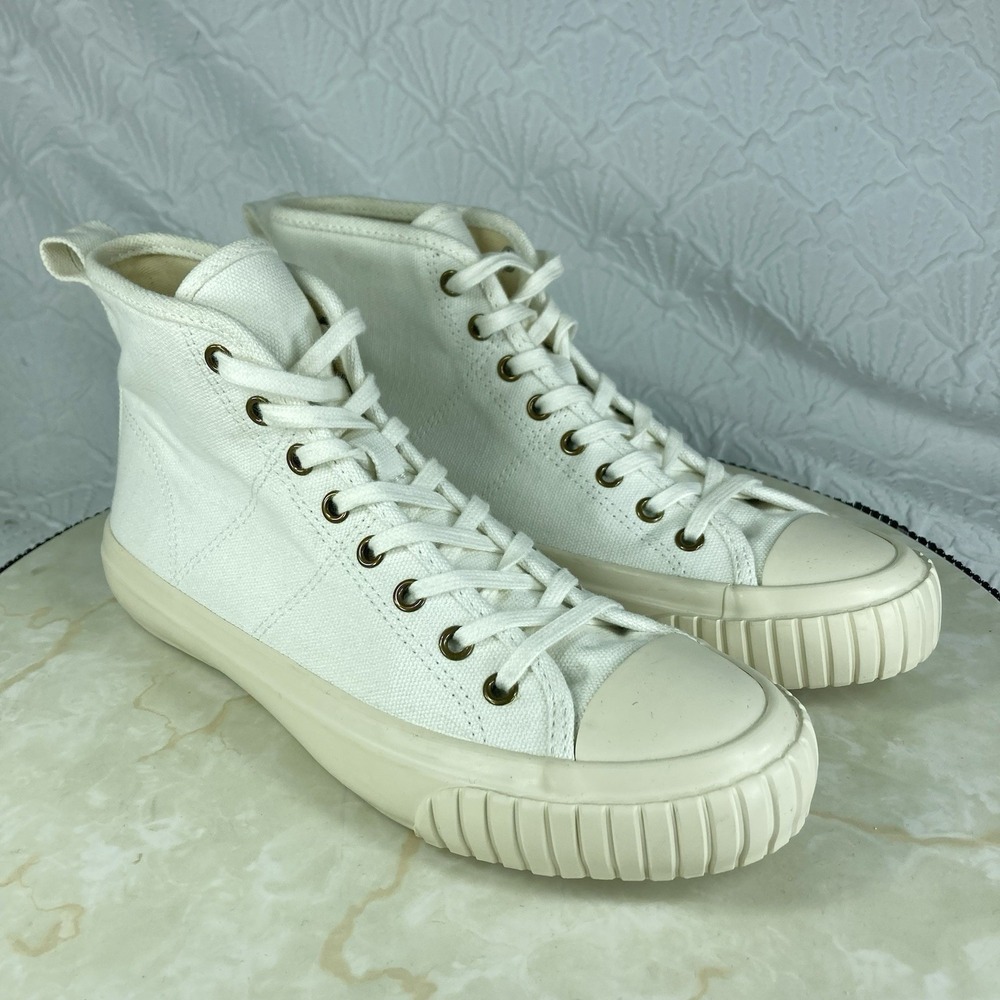 J. Crew Classic High Top Canvas Skate Shoes Womens Sz 6 Ivory Lace Up Sneakers